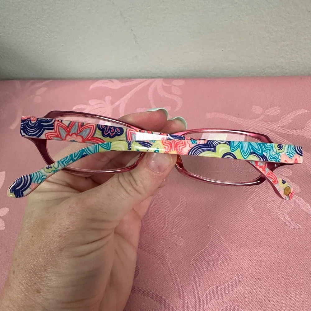 Lilly Pulitzer Sumner NV Blue Pink Floral Eyeglasses Frames 48-15-130